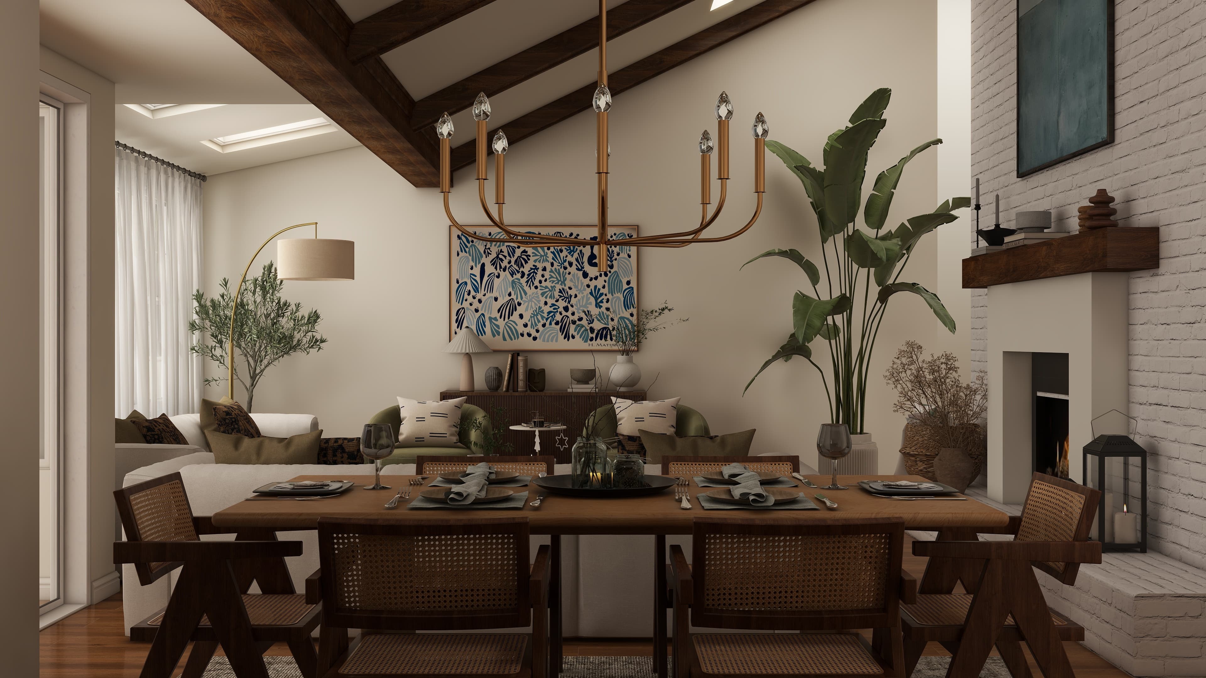 Modern Rustic Open-Concept Living & Kitchen — Residential Interior Design project by Lumo Loft Studio