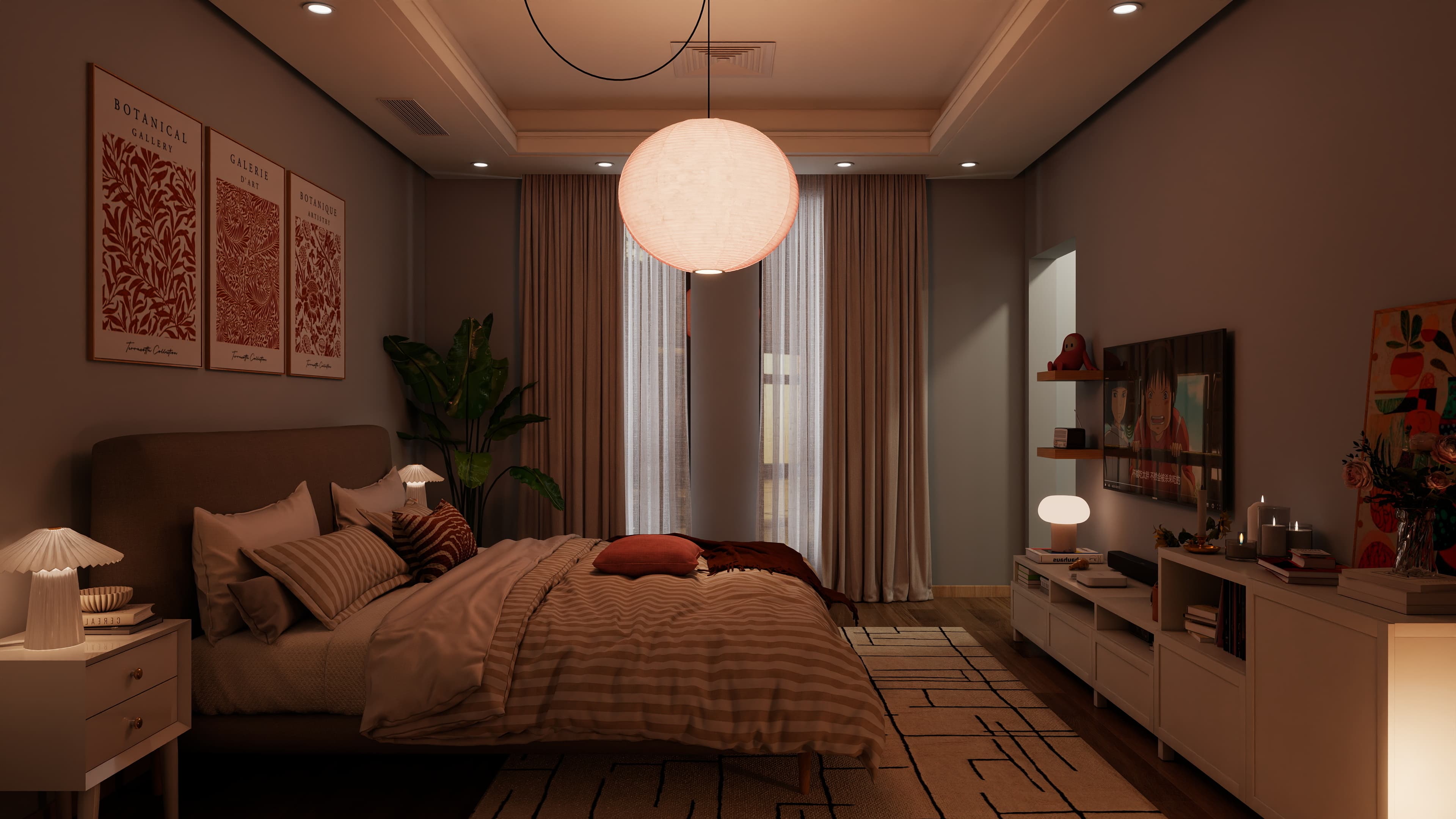 Japandi-Inspired Master Bedroom with Mood Lighting — Residential Interior Design project by Lumo Loft Studio