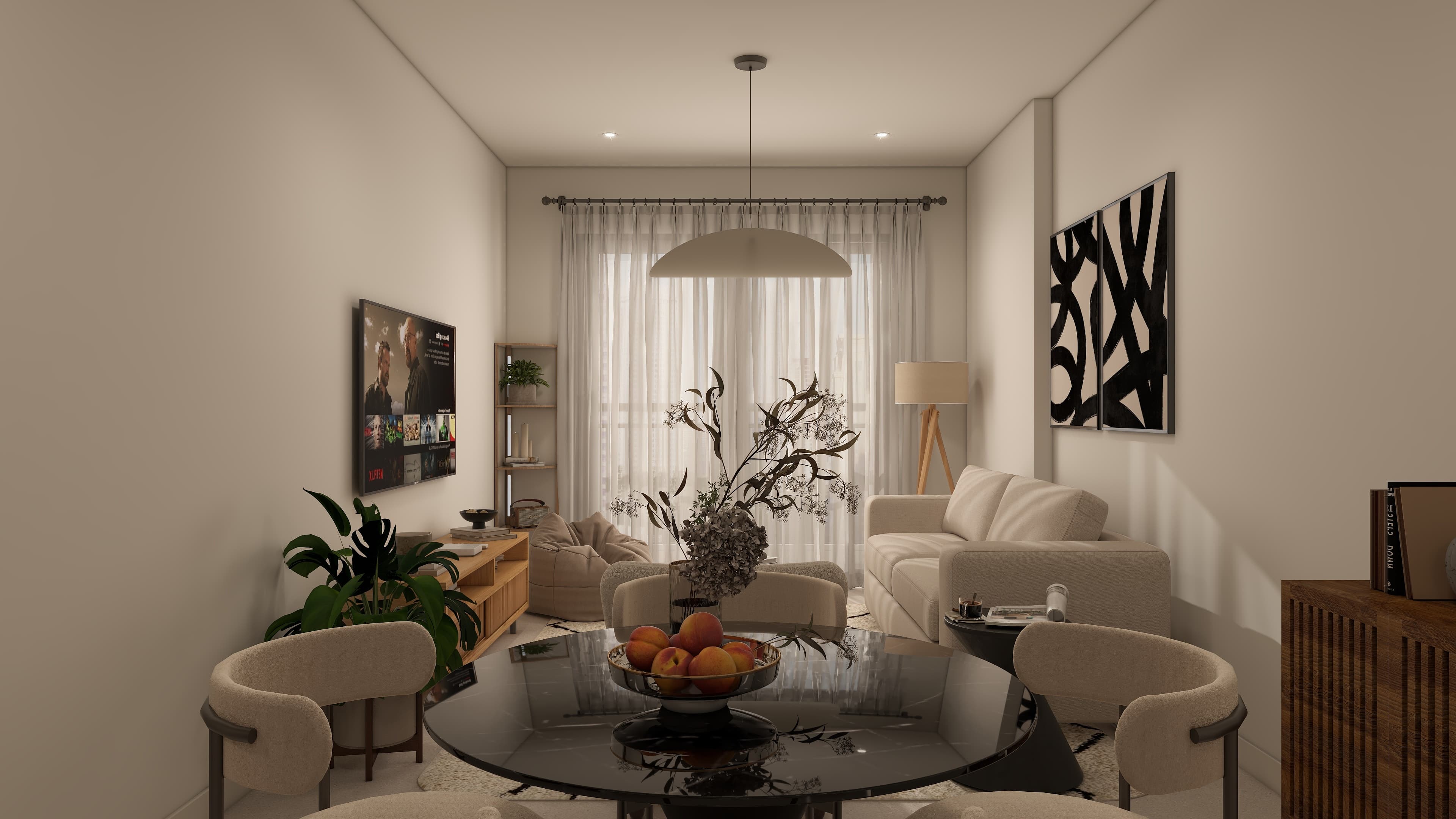 Cozy Boho-Dopamine Airbnb Apartment Design in Vietnam — Residential Interior Design project by Lumo Loft Studio