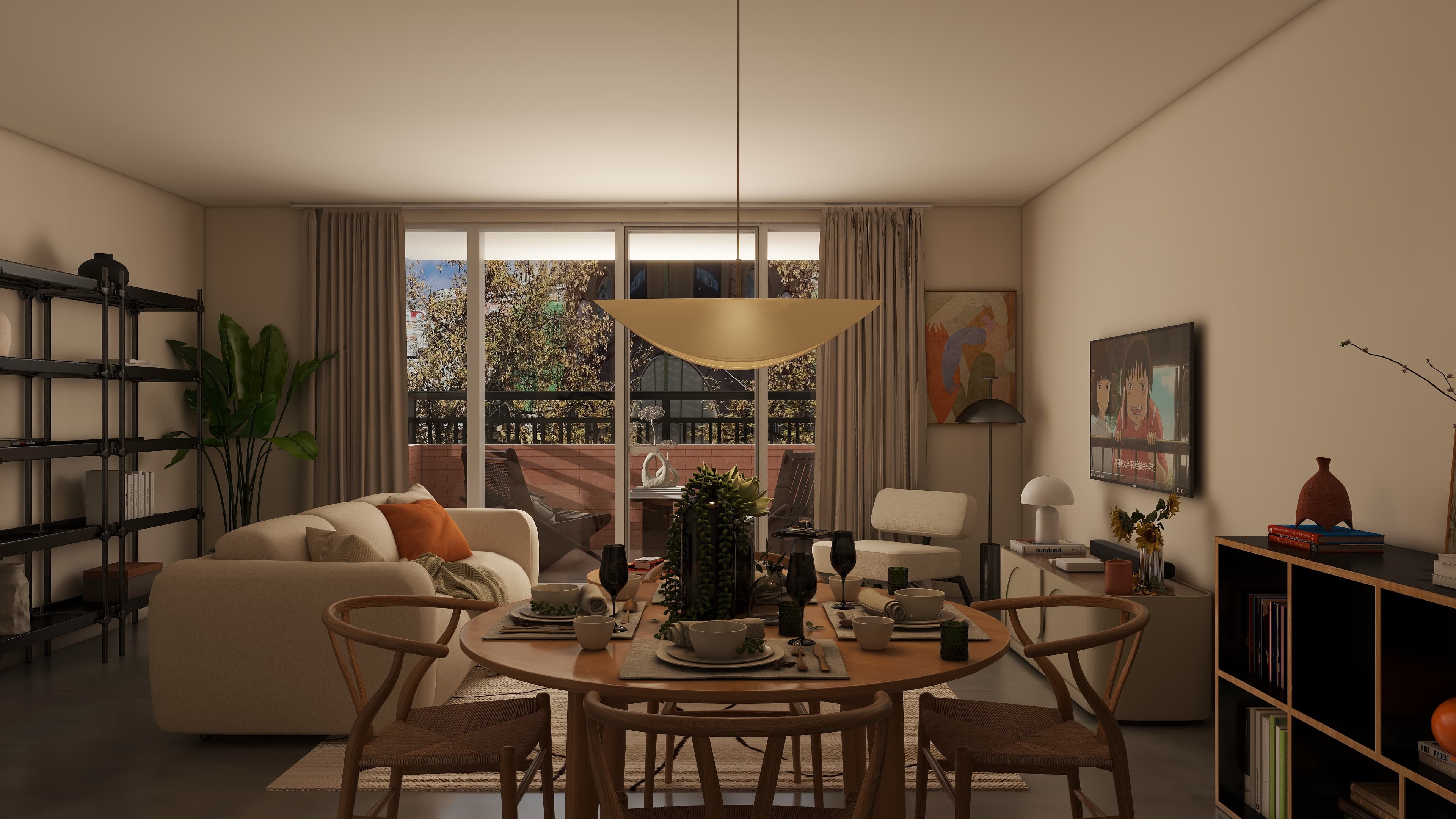 Soft Minimalist Sanctuary: Open Living & Dining — Residential Interior Design project by Lumo Loft Studio