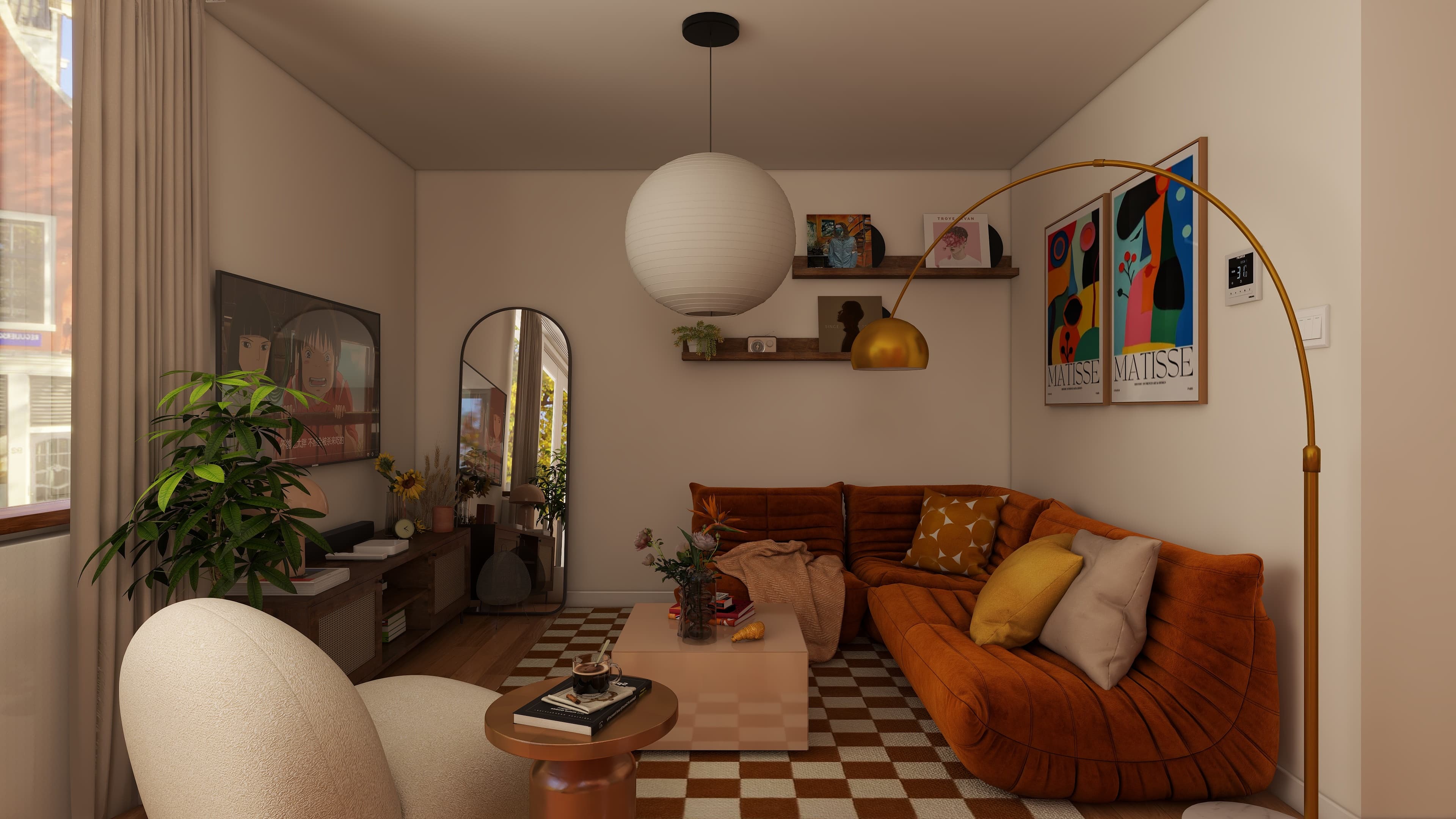 Amsterdam Apartment – Dopamine Decor Living Room — Residential Interior Design project by Lumo Loft Studio